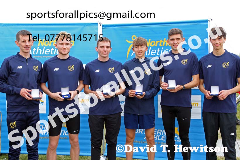 Senior mens 6 stage relay, 2021 Northern 6 and 4 Stage and Young Athletes Road Relays, Redcar. Photo: David T. Hewitson/Sports for All Pics